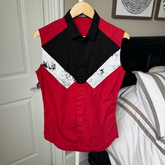 Dior Red and Black Casual Button Down Shirt - Picture 2 of 7